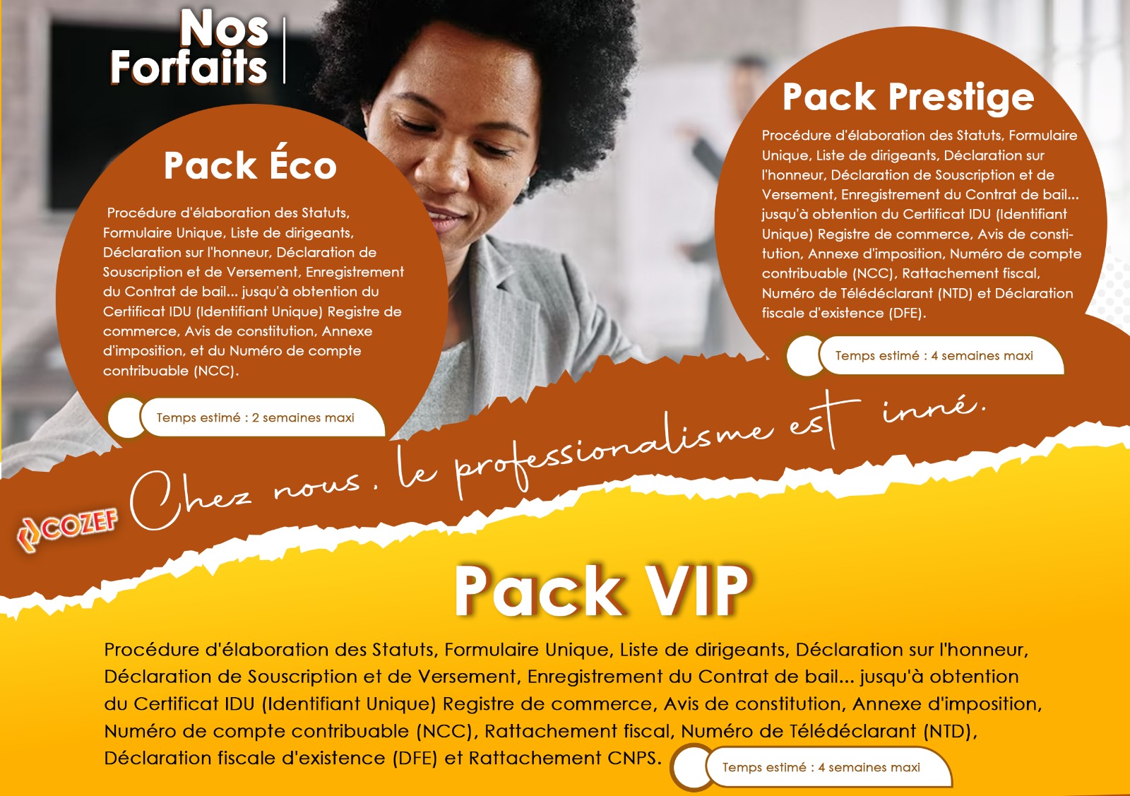 Présentation des packs COZEF International