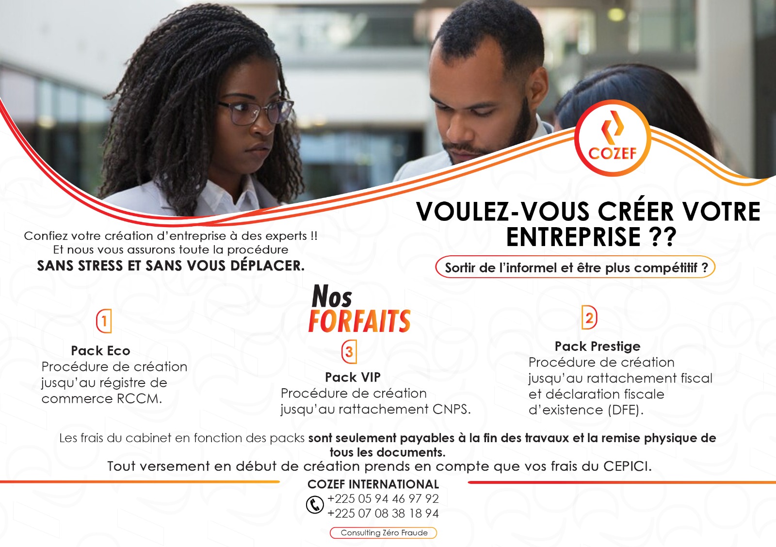 Forfaits création d'entreprise COZEF International